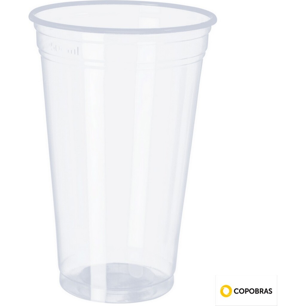 Copo Plástico Liso Descartável 500ML Pacote com 50 Unidades - Copobras - 201625