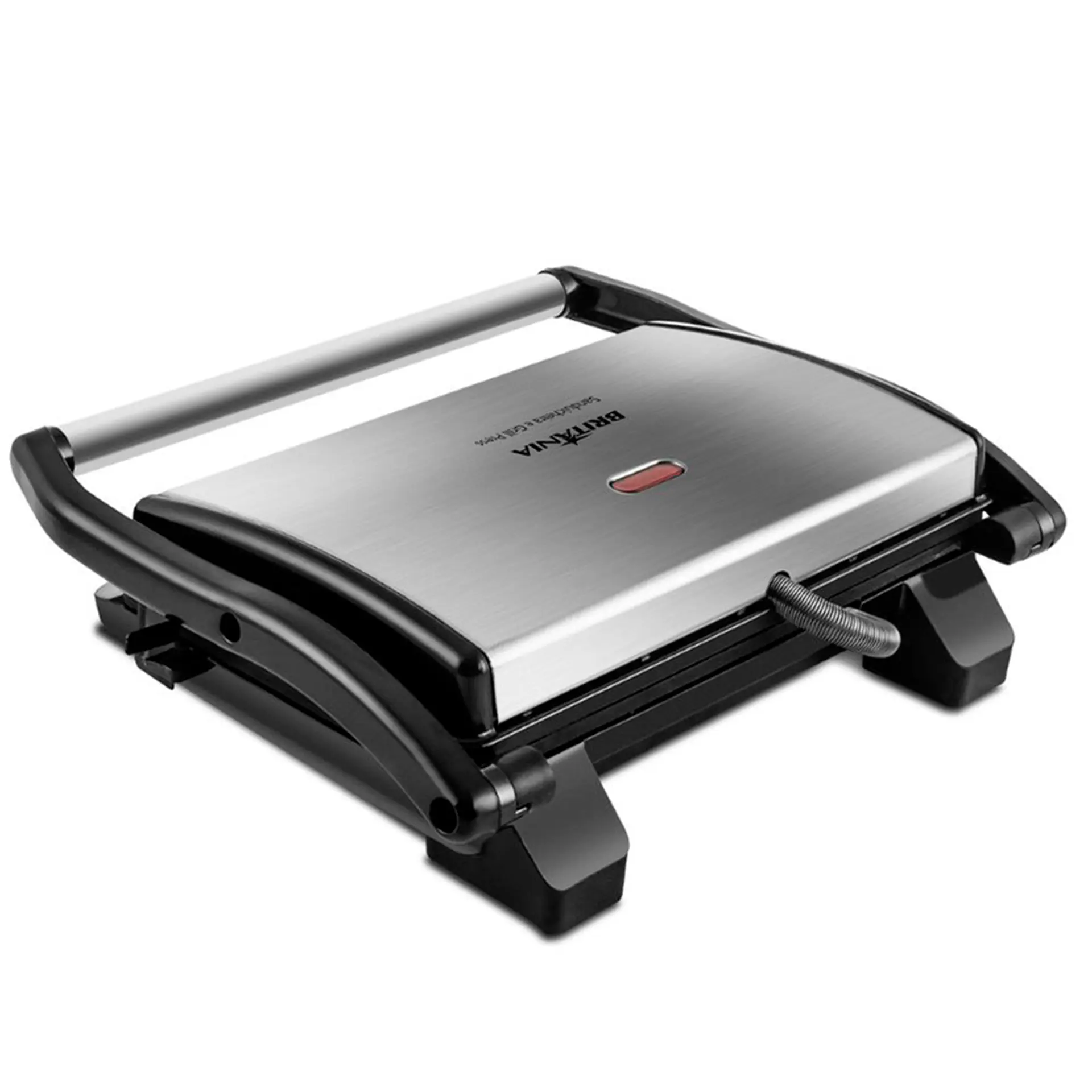 Grill Sanduicheira Britânia Press Chapa Ondulada e Lisa BGR27I 850W - Preto/Inox - 110 Volts