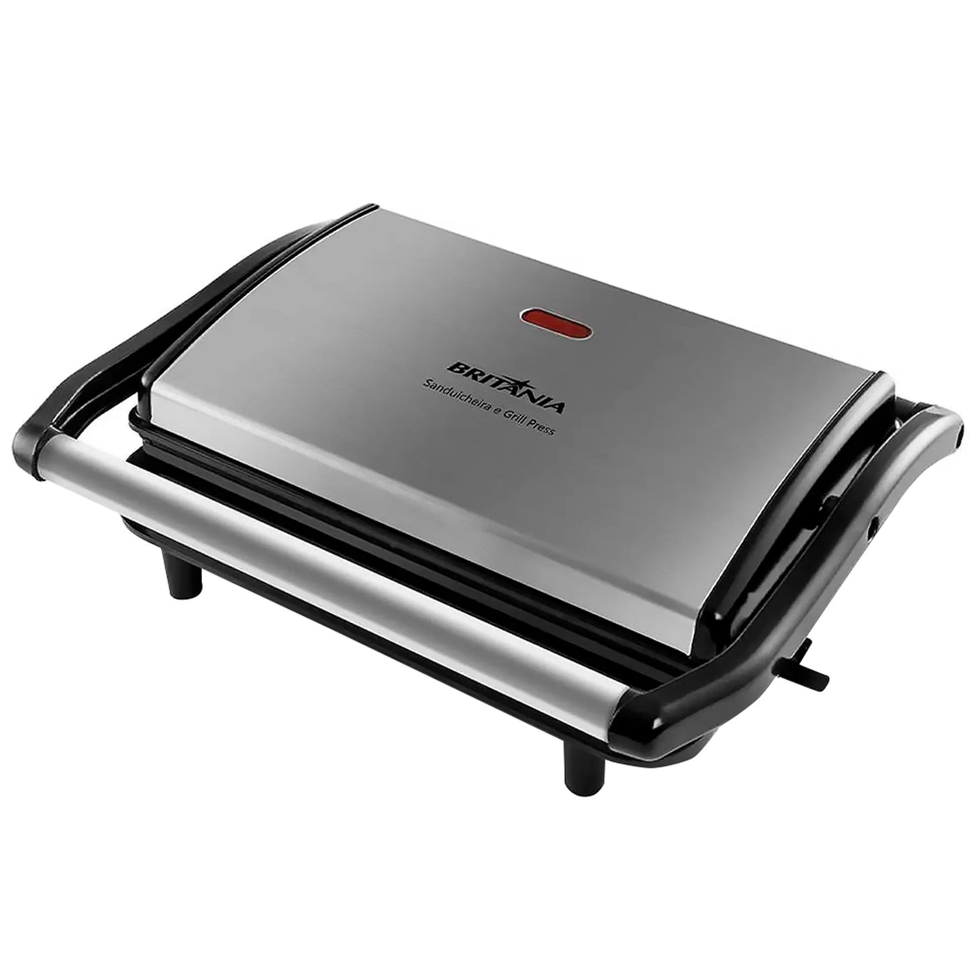 Grill Sanduicheira Britânia Press Chapa Ondulada e Lisa BGR27I 850W - Preto/Inox - 110 Volts