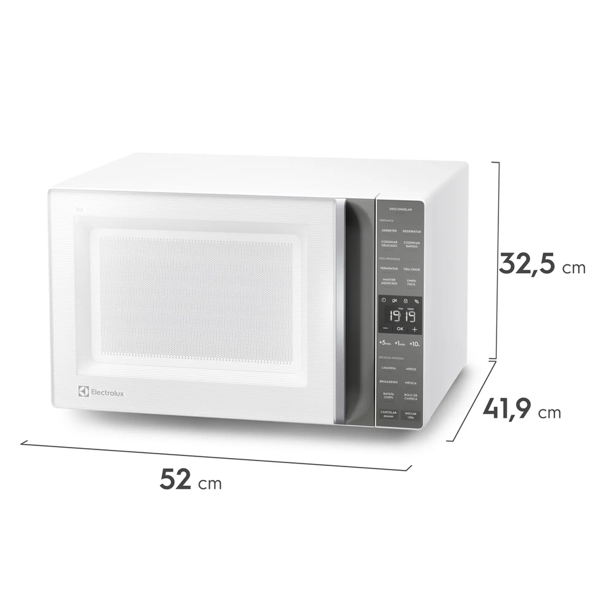 Micro-ondas de Bancada Electrolux 36L 1600W Descongelamento Assistido ME36B - Branco - 110 Volts