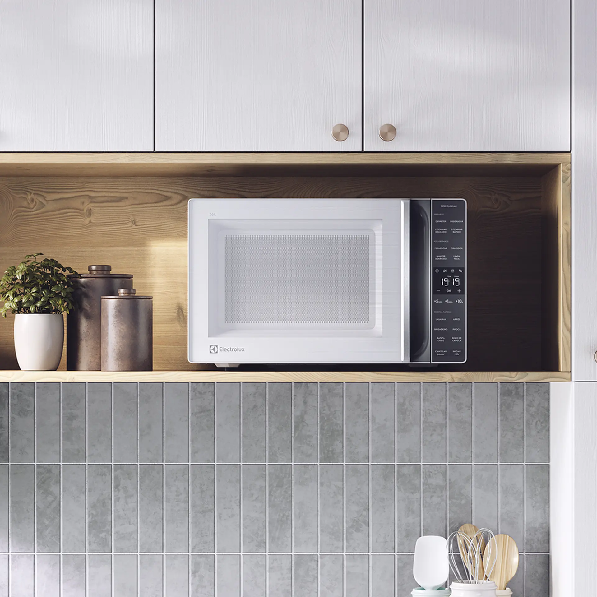 Micro-ondas de Bancada Electrolux 36L 1600W Descongelamento Assistido ME36B - Branco - 110 Volts