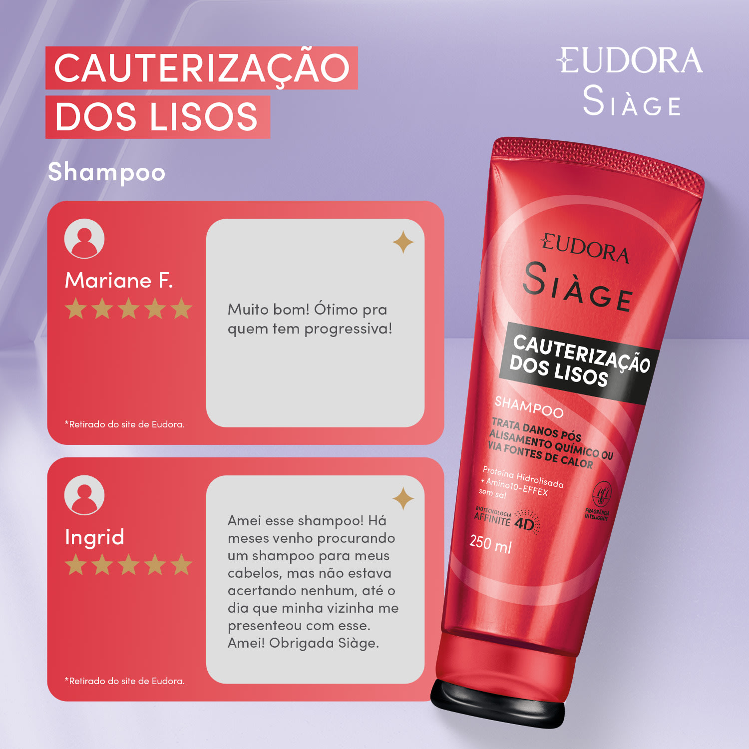 Shampoo Siàge Cauterização dos Lisos 250ml
