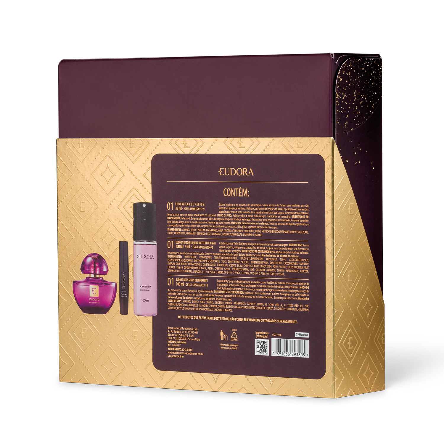Kit Presente Eudora Roxo Lovers (3 itens)