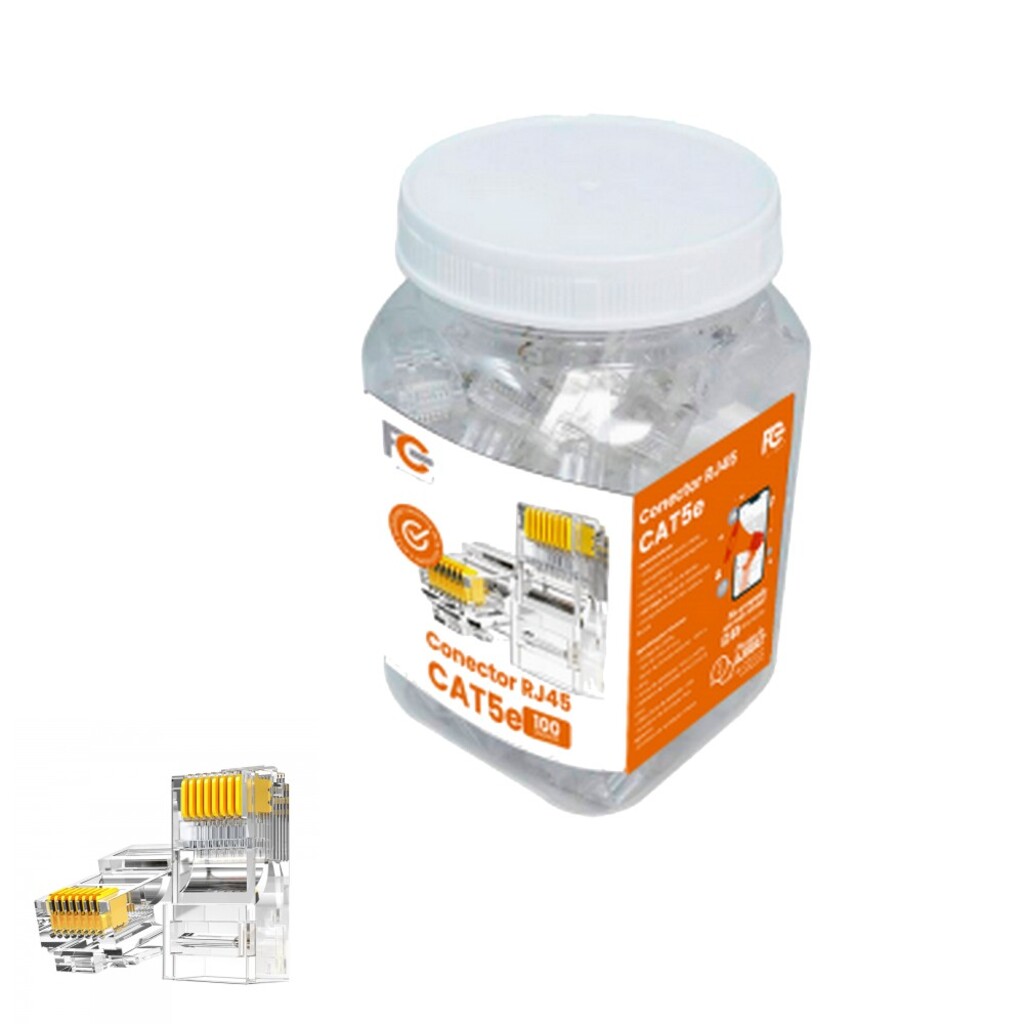 Conector RJ45 FC Fontes Macho 8x8 Cat.5e  - FCRJ45T5N - Pote com 100 unidades