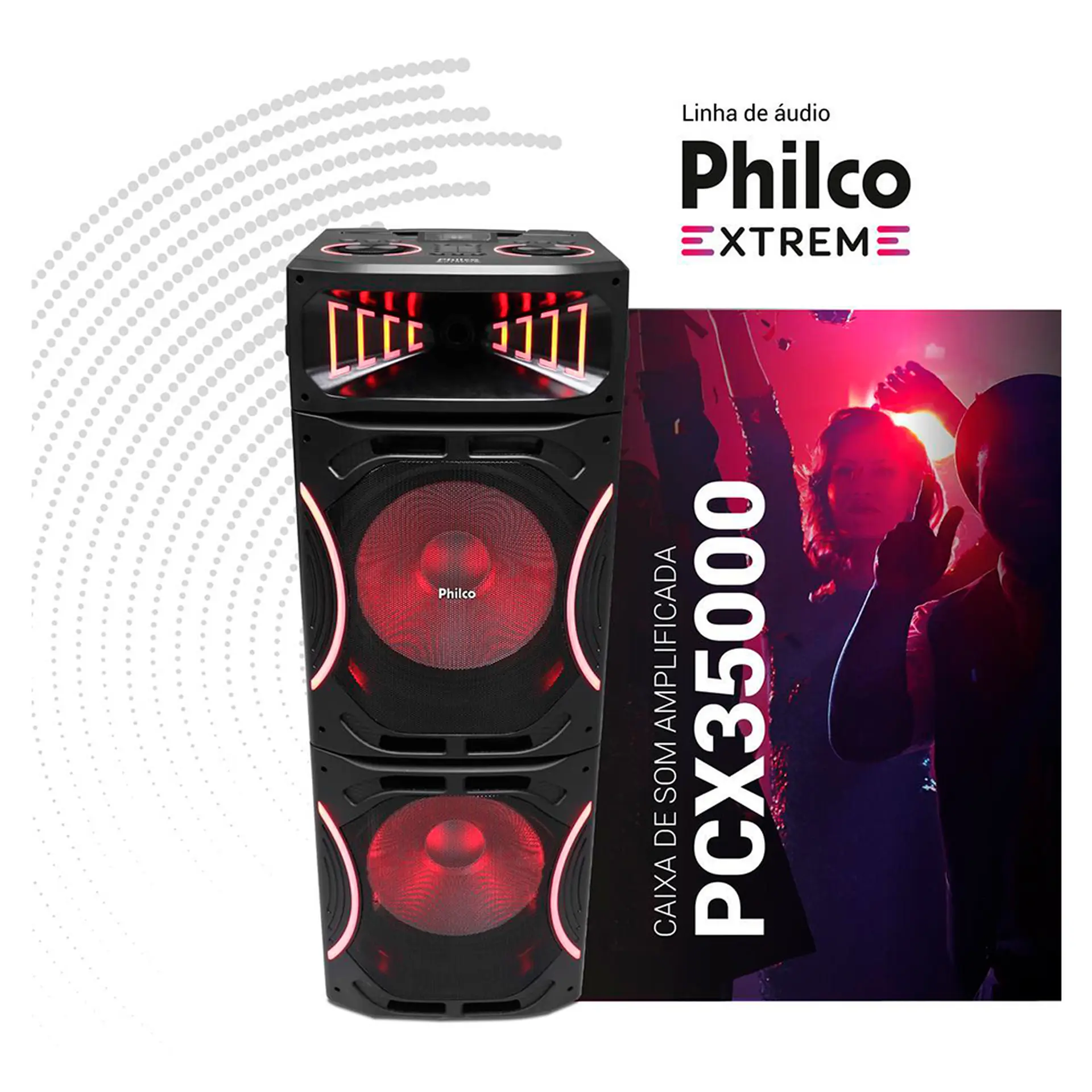 Caixa de Som Amplificada Philco Extreme 3500W Bluetooth PCX35000