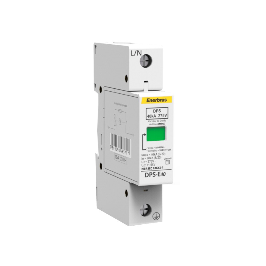 Dispositivo DPS 1 Polo 275V 40kA Enerbras DPSE40