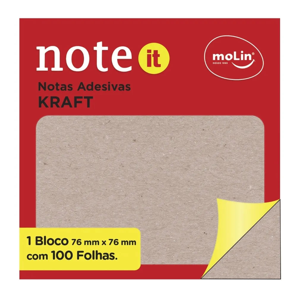 Bloco de Notas Molin Adesiva Kraft com 100 Folhas