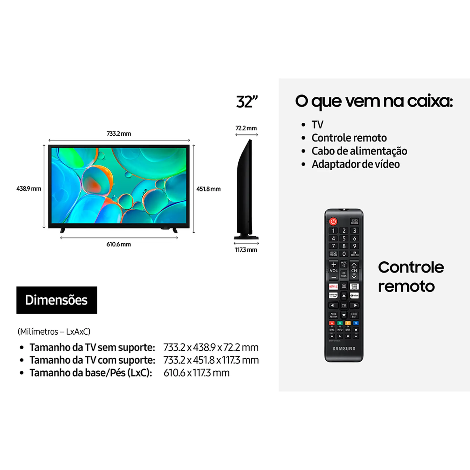 Smart TV Samsung 32" HD Wi-Fi Tizen UN32H5000FGXZD