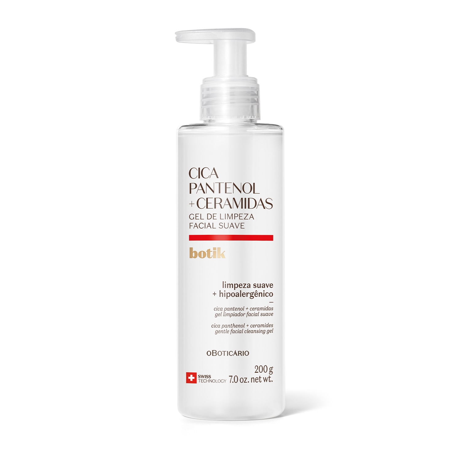 Combo Botik Cica Pantenol E Ceramidas: Gel de Limpeza Facial Suave 200g + Água Micelar Reparadora 200ml + Creme Facial Multirreparador Calmante 30g