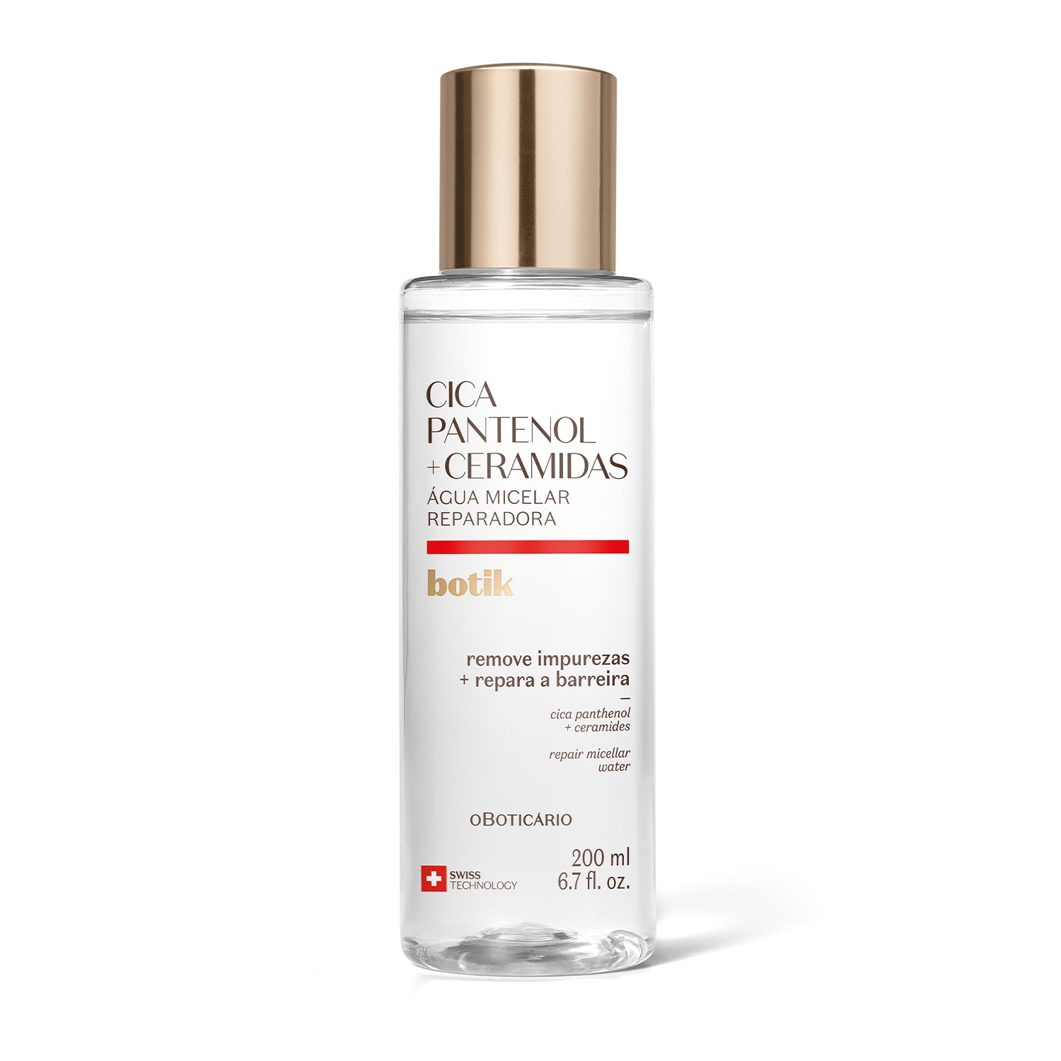 Combo Botik Cica Pantenol E Ceramidas: Gel de Limpeza Facial Suave 200g + Água Micelar Reparadora 200ml + Creme Facial Multirreparador Calmante 30g