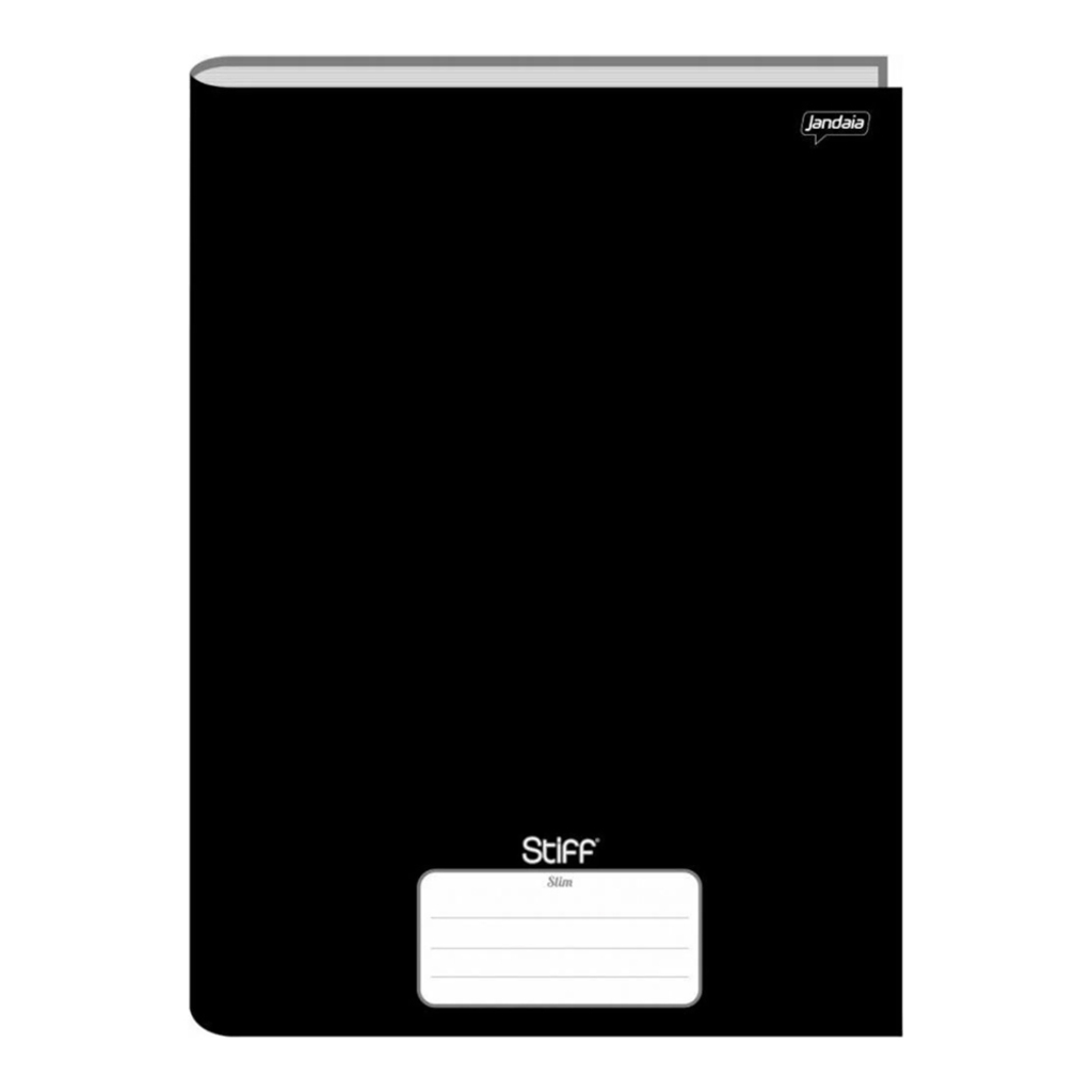 Caderno Brochurão Capa Dura Costurado 96 Fls 200x275 Stiff Preto - Unitário - Jandaia - 63773-55