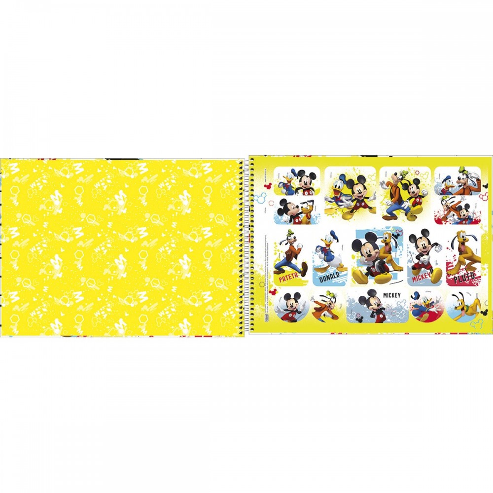 Caderno Cartografia Tilibra Mickey Espiral Capa Dura 80 Folhas Sortido