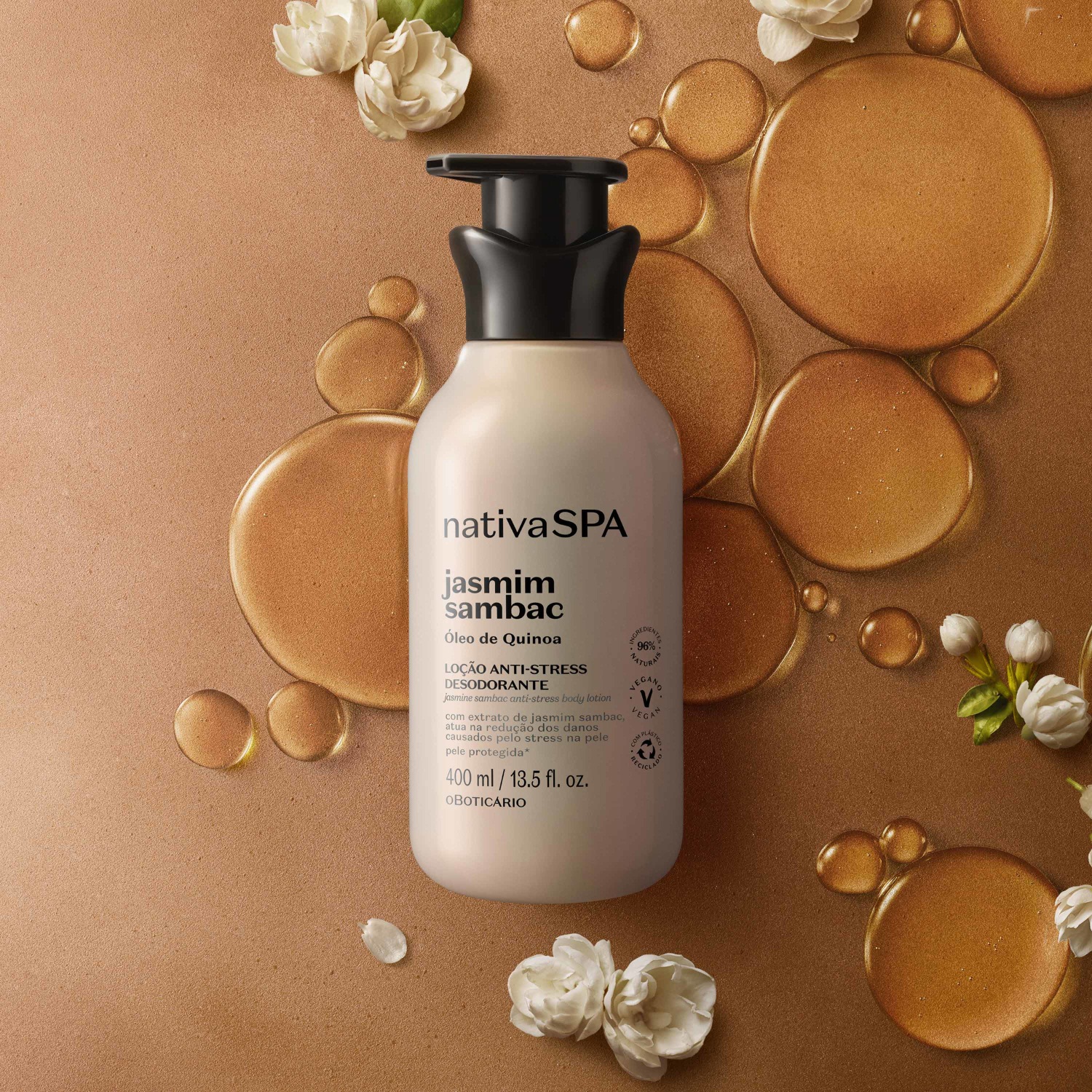 Loção Hidratante Desodorante Corporal Anti-stress Nativa SPA Jasmim Sambac 400ml