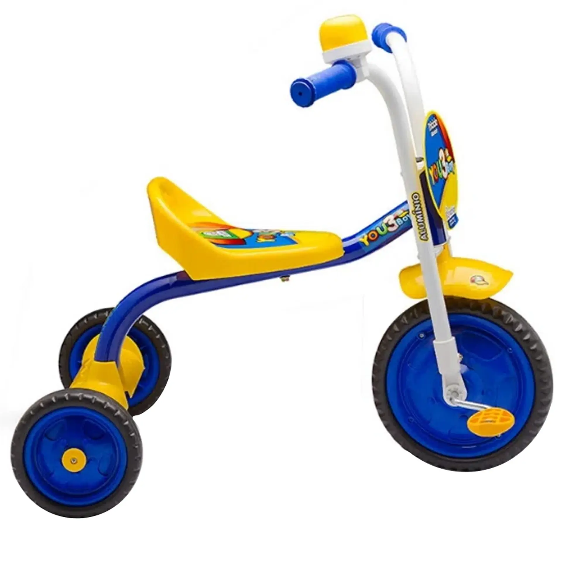 Triciclo Infantil Nathor You 3 Girl com Pedal - Azul/Amarelo