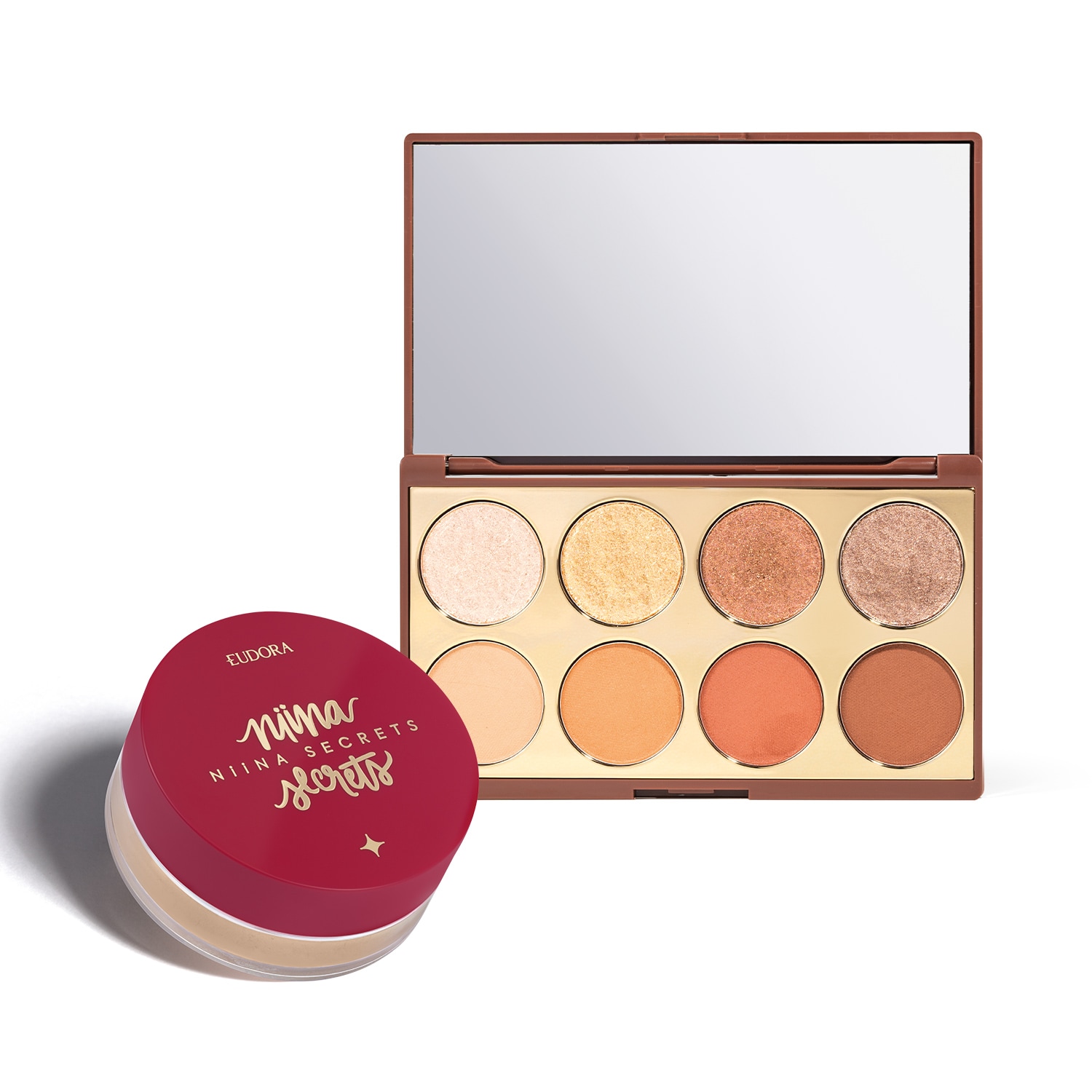 Combo Niina Secrets: Palette de Sombras Neutrals 5,6g + Pó Solto Perfect Match Cor 2 12g