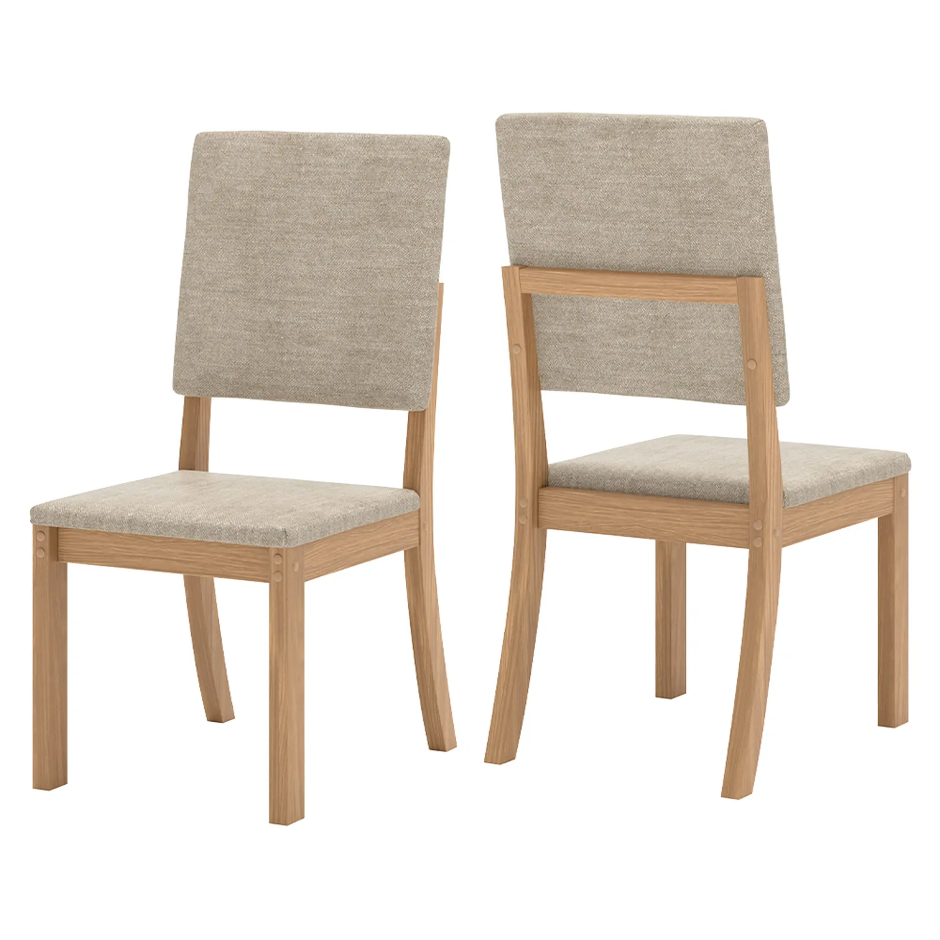 Conjunto de Mesa 4 Cadeiras Tampo MDF com Assento Estofado Natalí Henn - Nature/Off white/Creme