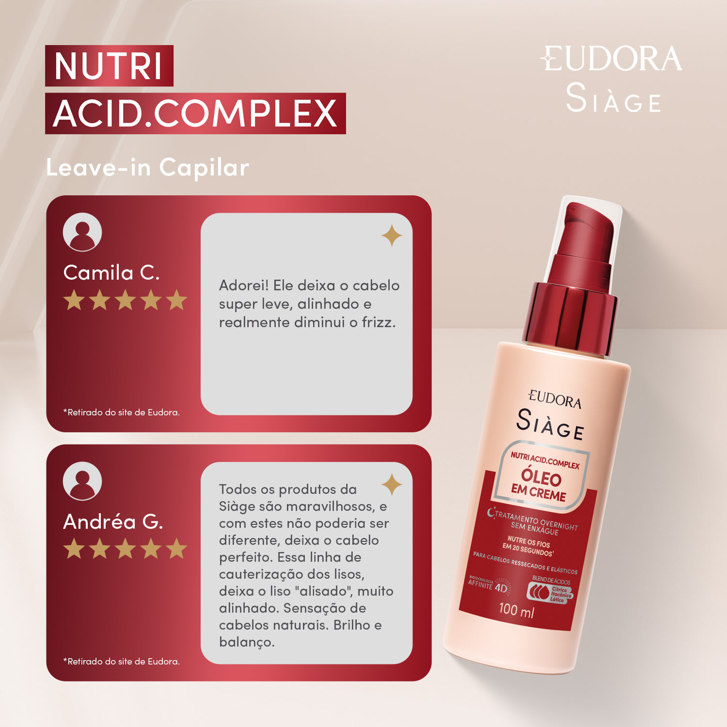 Óleo em Creme Siàge Nutri Acid.Complex 100ml