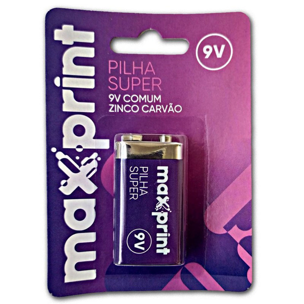 Bateria 9 Volts Comum Maxprint - 756487 - Vendido Unitário