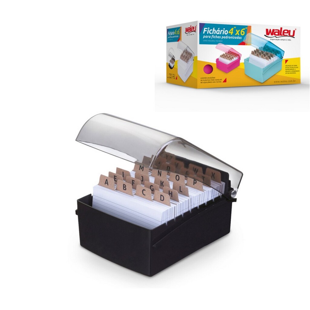 Fichário de Mesa 6x9cm sem Indice Preto Maxcril - 10350003