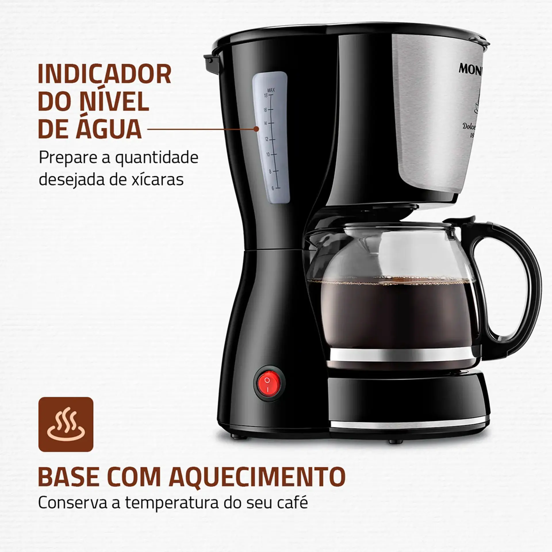 Cafeteira Mondial Dolce Aroma 18 Xícaras Filtro Permanente - 110 Volts