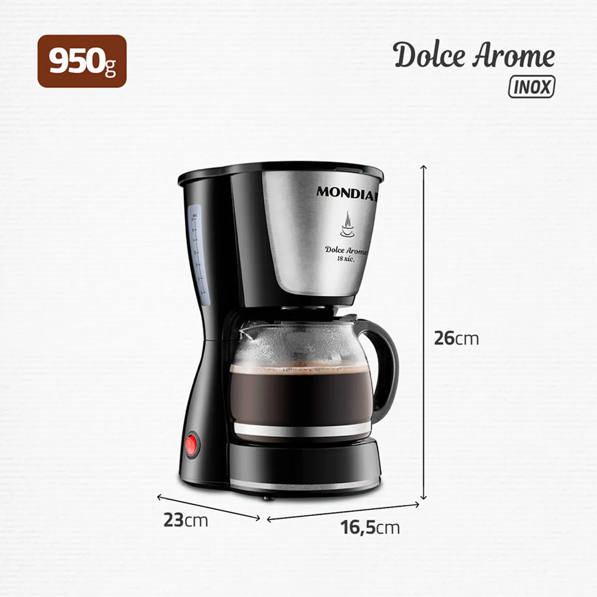 Cafeteira Mondial Dolce Aroma 18 Xícaras Filtro Permanente - 110 Volts