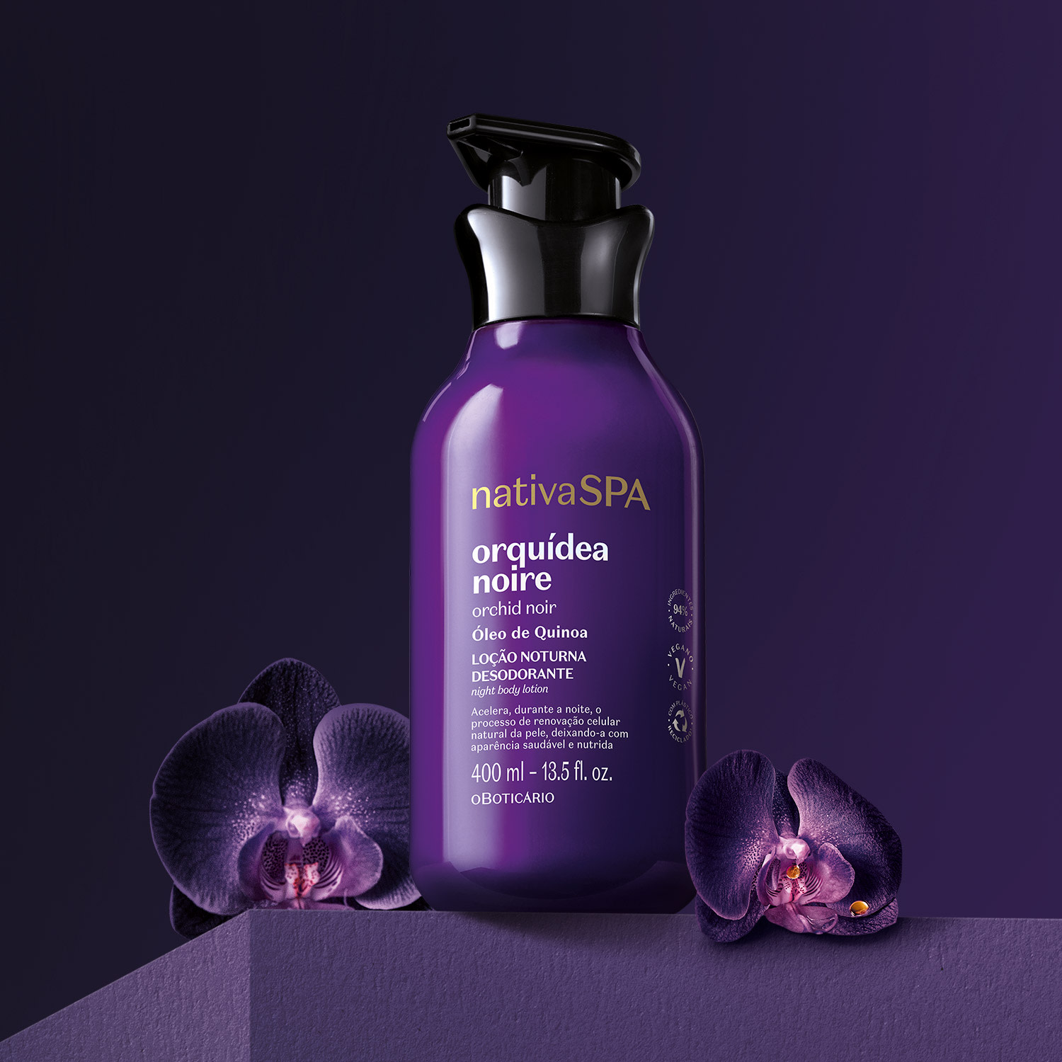 Loção Noturna Desodorante Corporal Nativa SPA Orquídea Noire 400ml