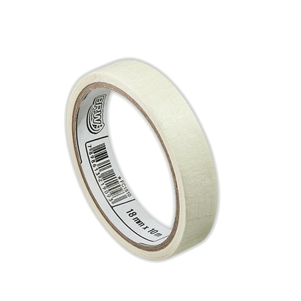 Fita Crepe 18mm x 10m Branco Unitário BRW FC1810F