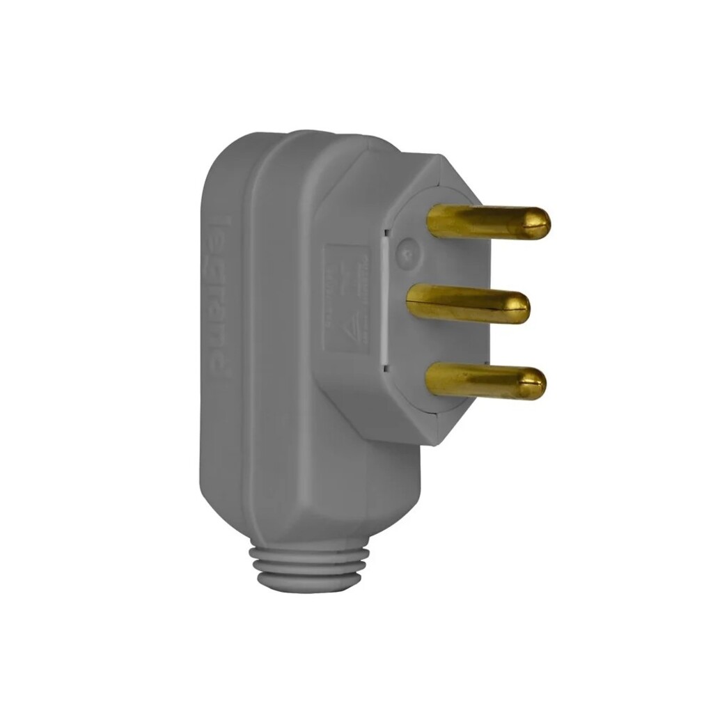 Plug Macho Legrand I Pial 3 Pinos Redondo 10 Amperes Cinza - 615921 - Unitário