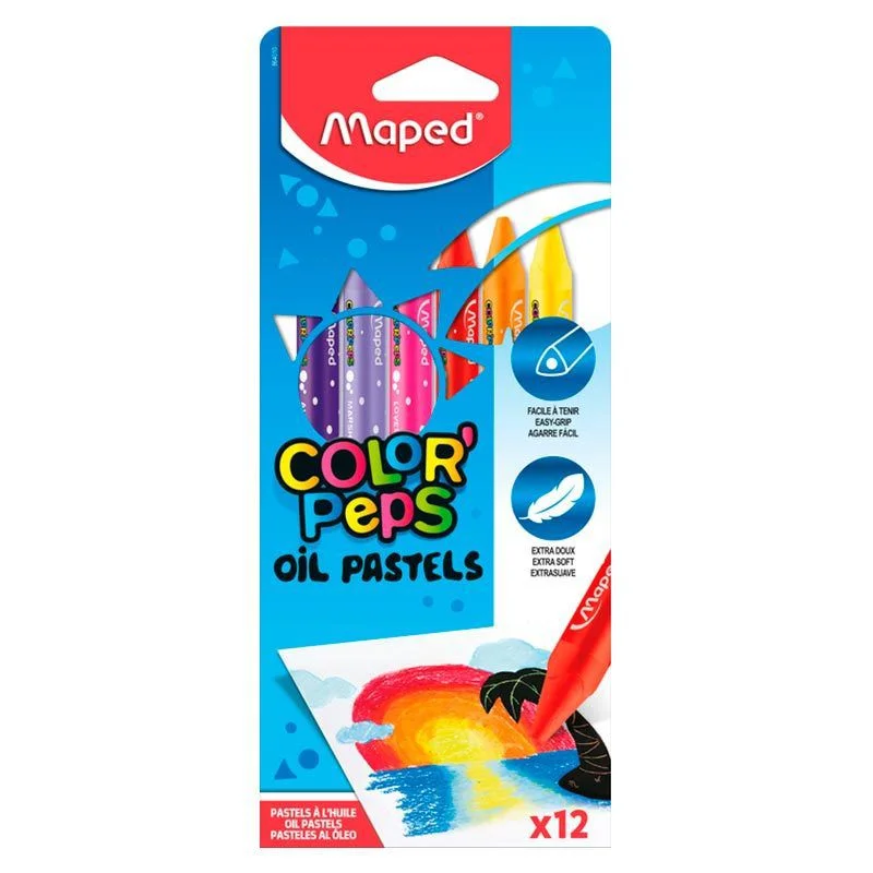 Giz de Cera Maped Color Peps 12 Cores Pequeno