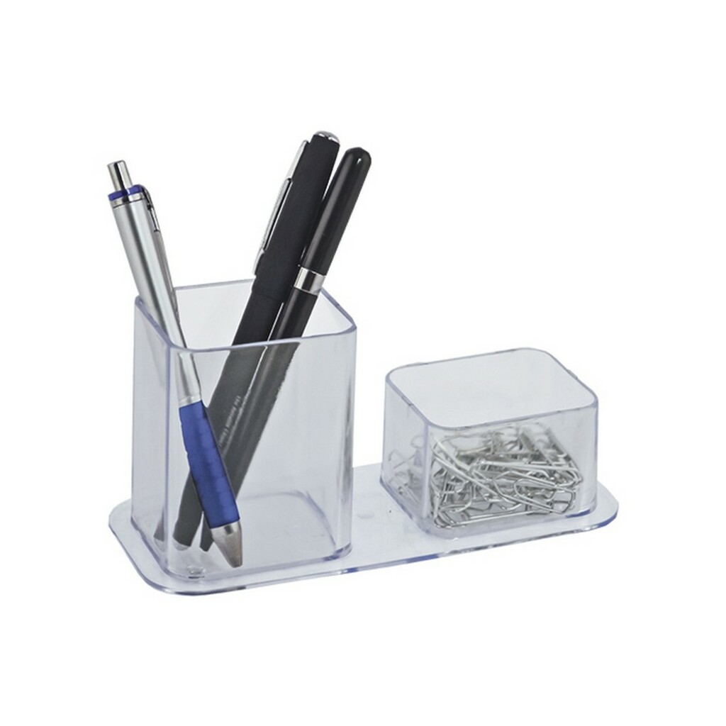 Porta Canetas 2 Divisões Cristal Dellocolor Dello - 3030.H.0012