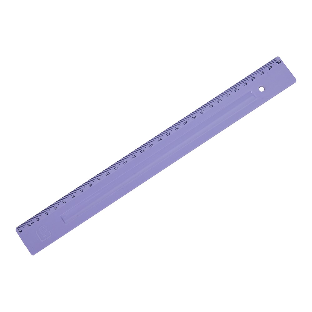 Régua Plástica 30cm Polibras Lilas Neon Unitário 200129