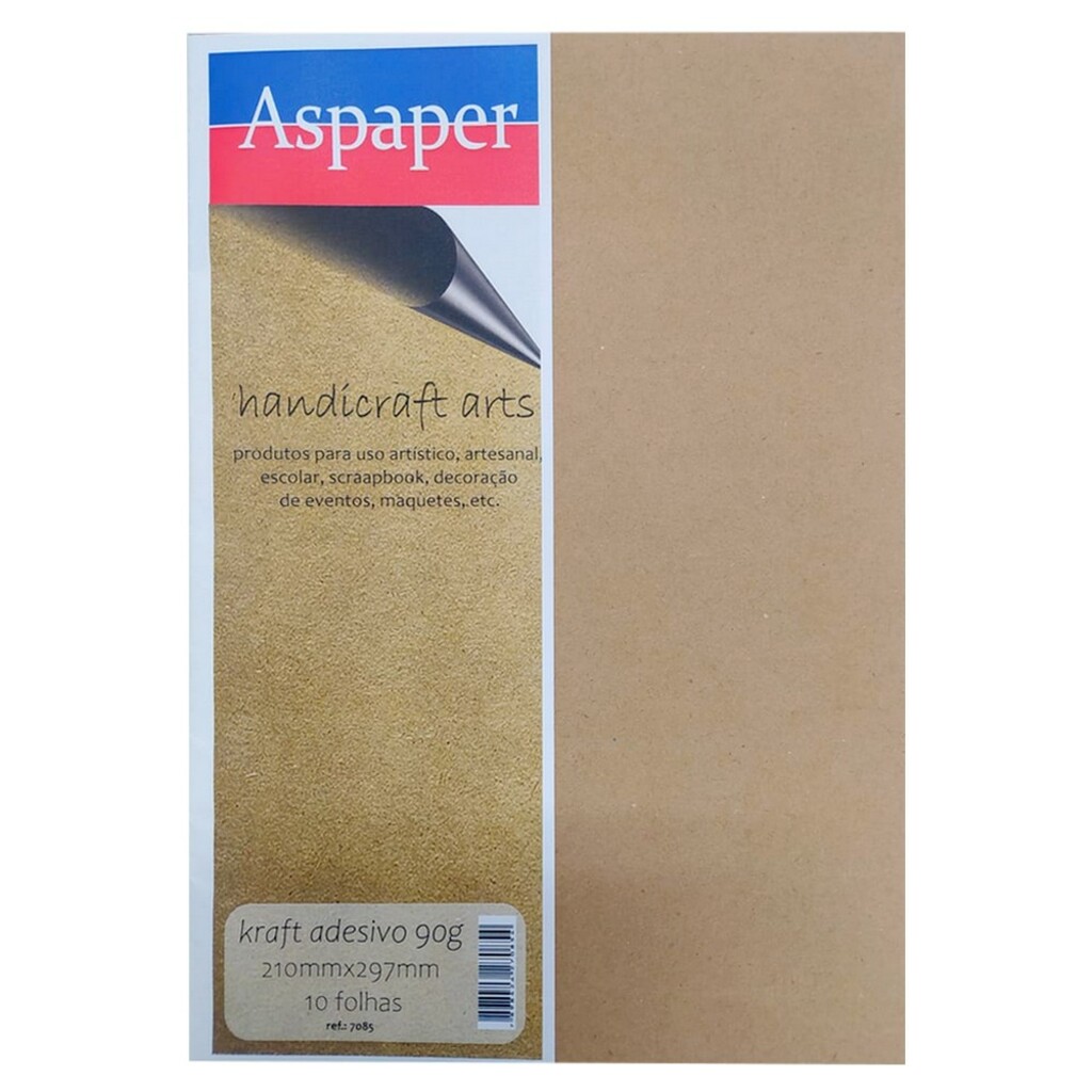Papel Kraft Natural Adesivo A4 10 Folhas 90 Gramas Usa Folien - 7085