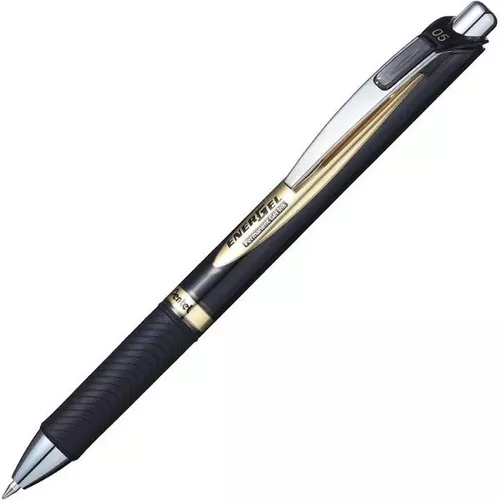 Caneta Esferográfica Pentel Energel Permanente 0.5mm Uso Profissional Preto