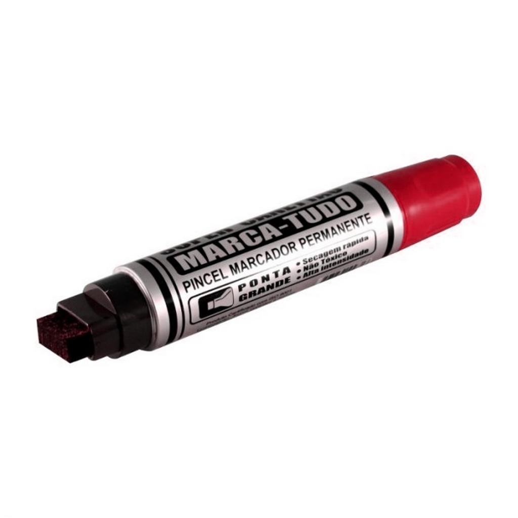 Caneta Marcador Permanente 18,0mm Vermelho Radex - Caixa com 6 Unidades - 2881