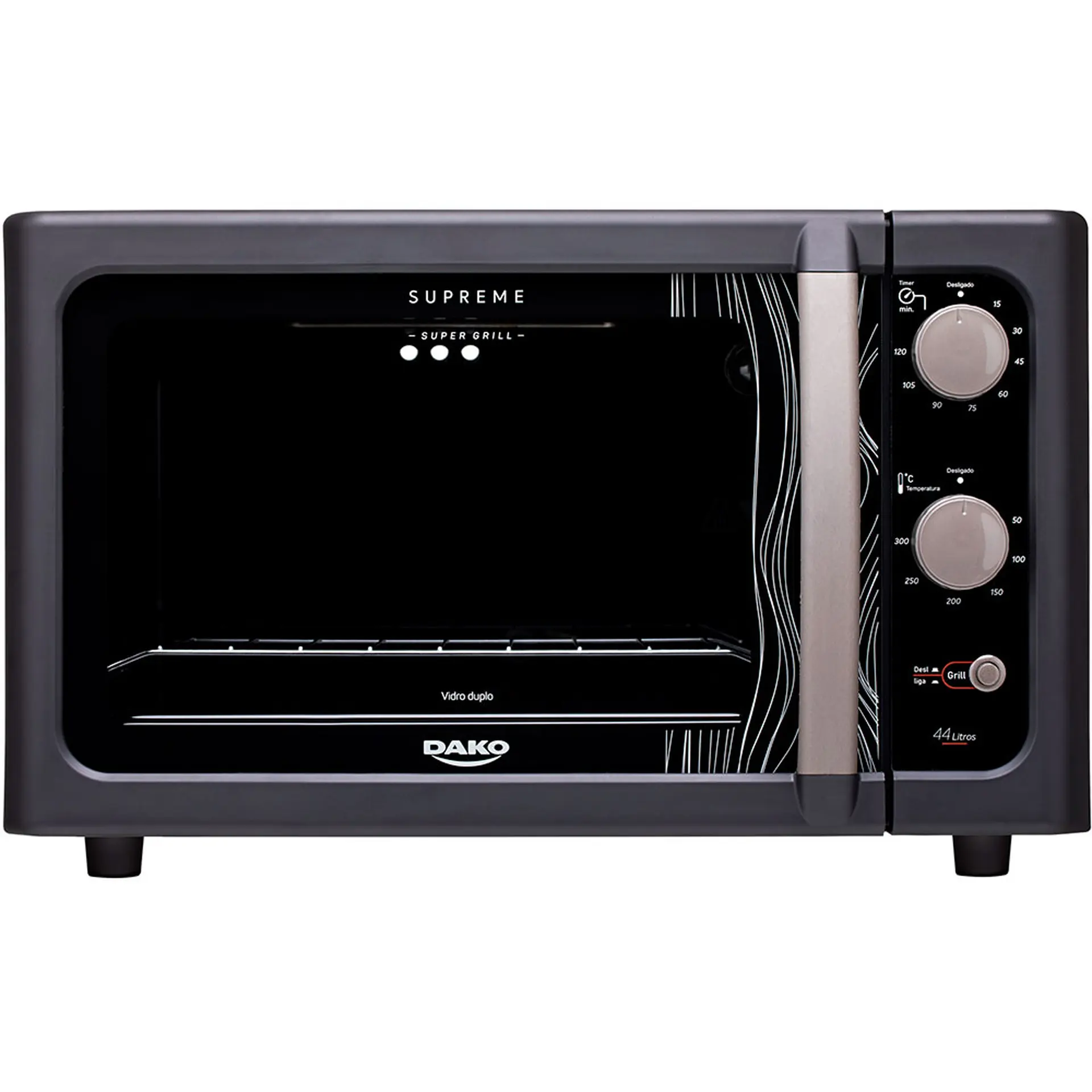 Forno Elétrico de Bancada 44L Dako Supreme Grill 1750W - Preto - 110 Volts
