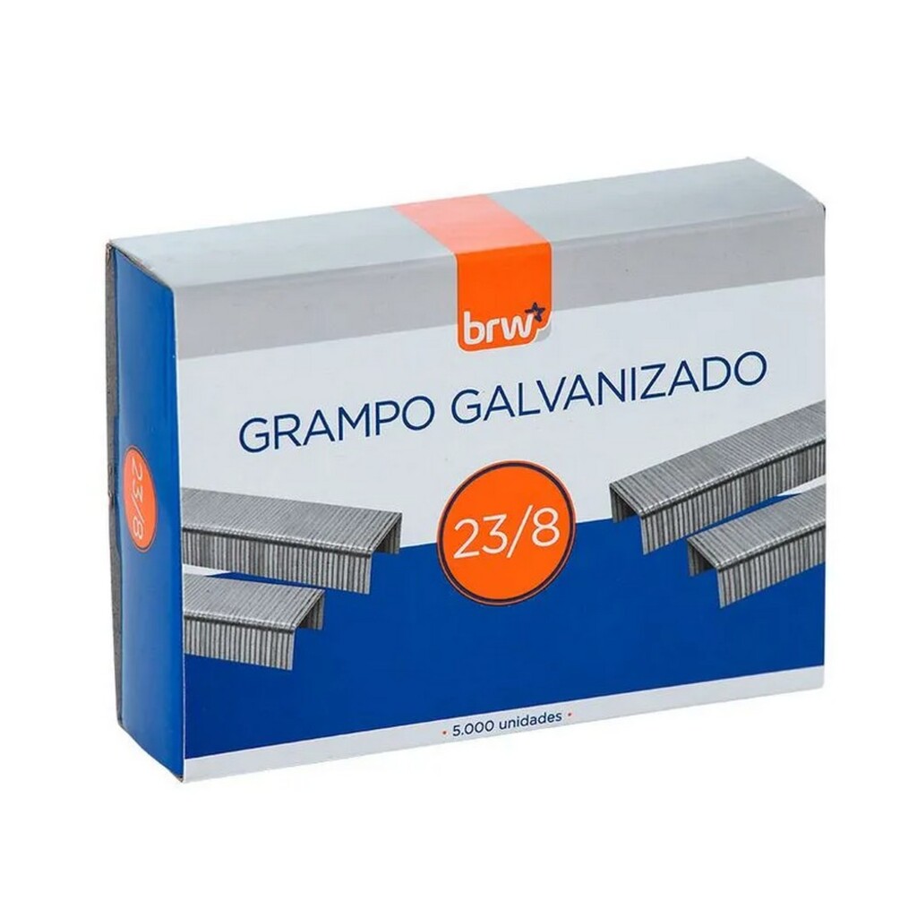 Grampos Galvanizado 23/8 Caixa com 5000 Unidades - BRW - GR2308