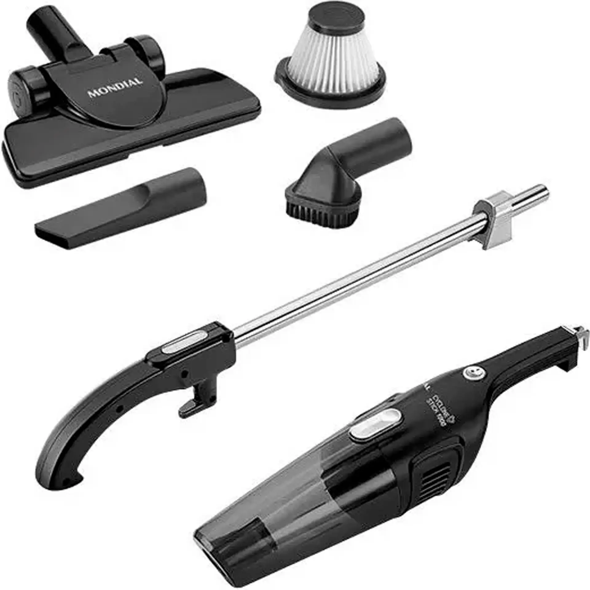 Aspirador Vertical Portátil Mondial Cyclone AP-2 Pó 1000W Filtro Hepa - Preto/Prata - 110 Volts