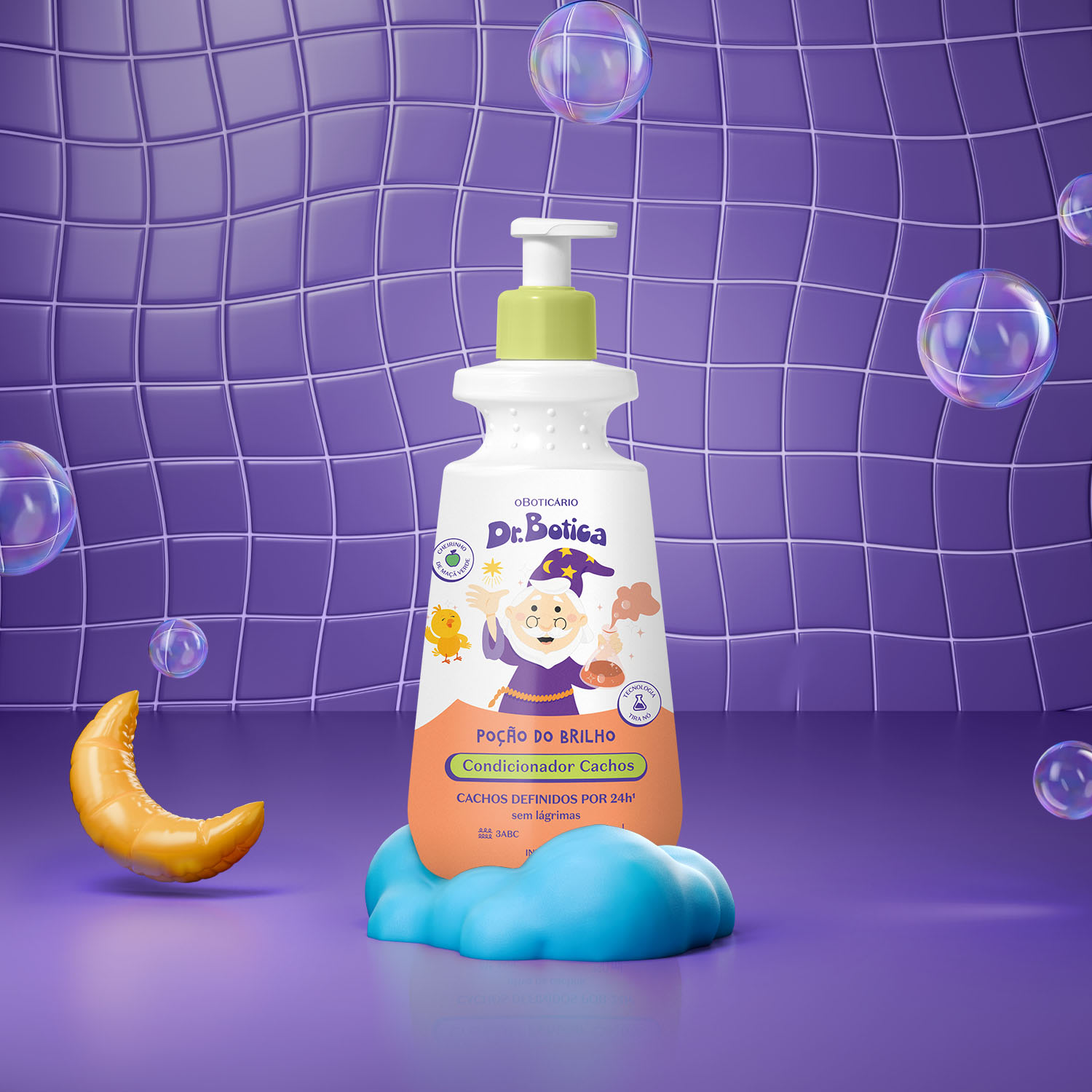 Condicionador Infantil Cabelos Cacheados 3 ABC Dr.Botica Poção do Brilho 400ml