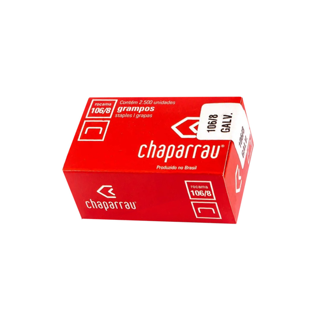 Grampos Galvanizados 106/8 Caixa com 2500 Unidades - Chaparrau - 200003001820