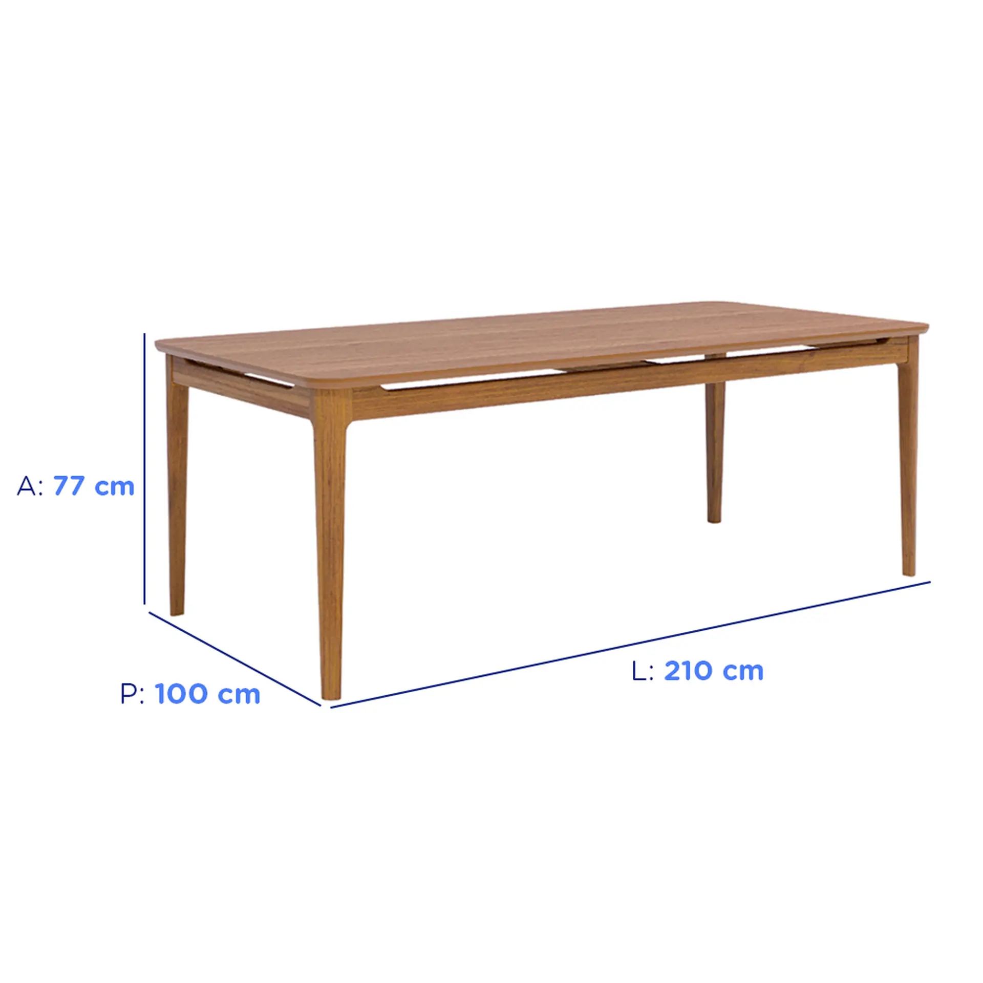Conjunto de Mesa 8 Cadeiras Tampo MDF com Assento Estofado Baoba Cimol - Madeira/Cinanomo/Kaki