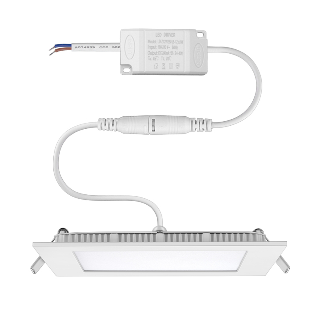 Luminária Plafon 18W LED 6500k Quadrado 218x218x20mm de Embutir Bivolt Elgin - 48D18WEQB000
