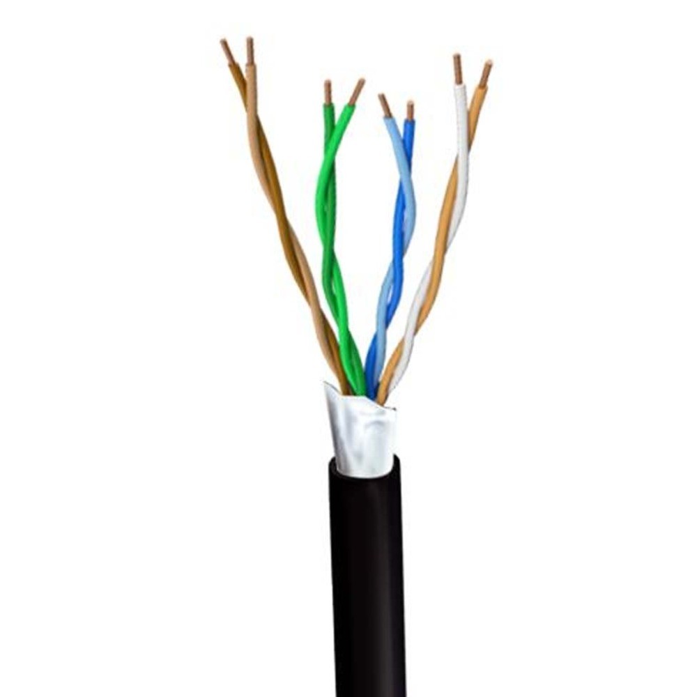 Cabo CFTV Blindado 24AWG Telecam Cabos 4 Pares Preto Vendido por Metro