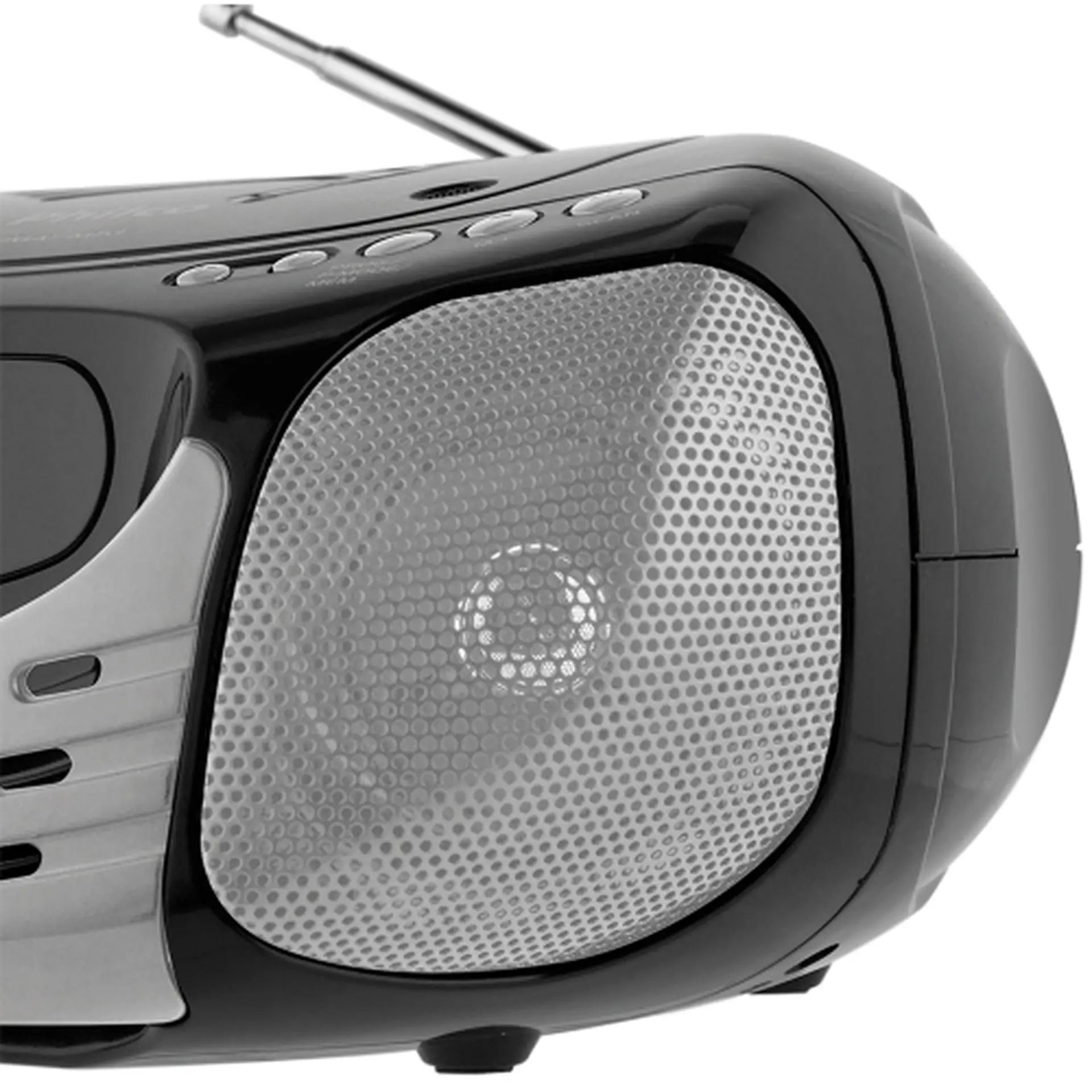 Rádio Portátil Philco PB119N2 FM 5W Entrada Auxiliar e USB - Preto/Prata