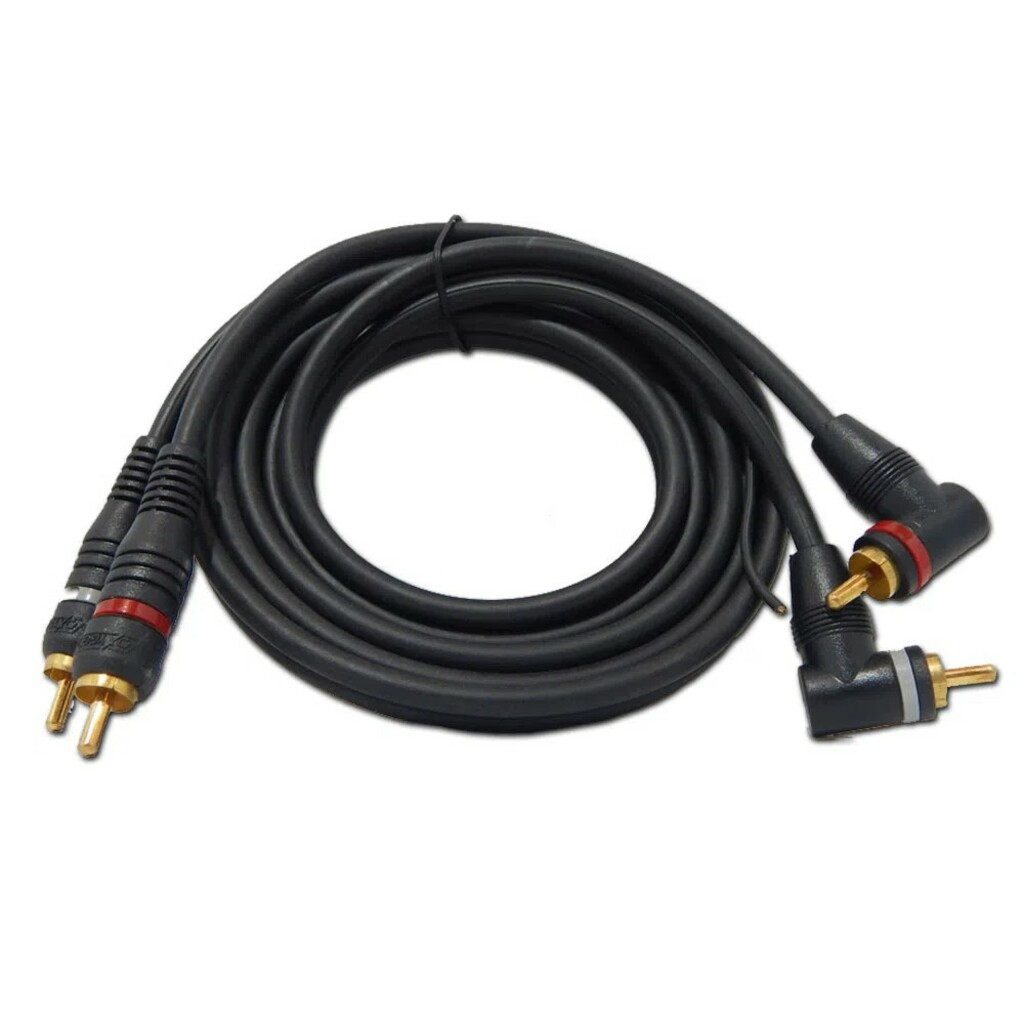 Cabo RCA KX3 2 RCA Macho x 2 RCA Macho 4mm Preto - RCA1/5M - Cabo com 1,5 Metros