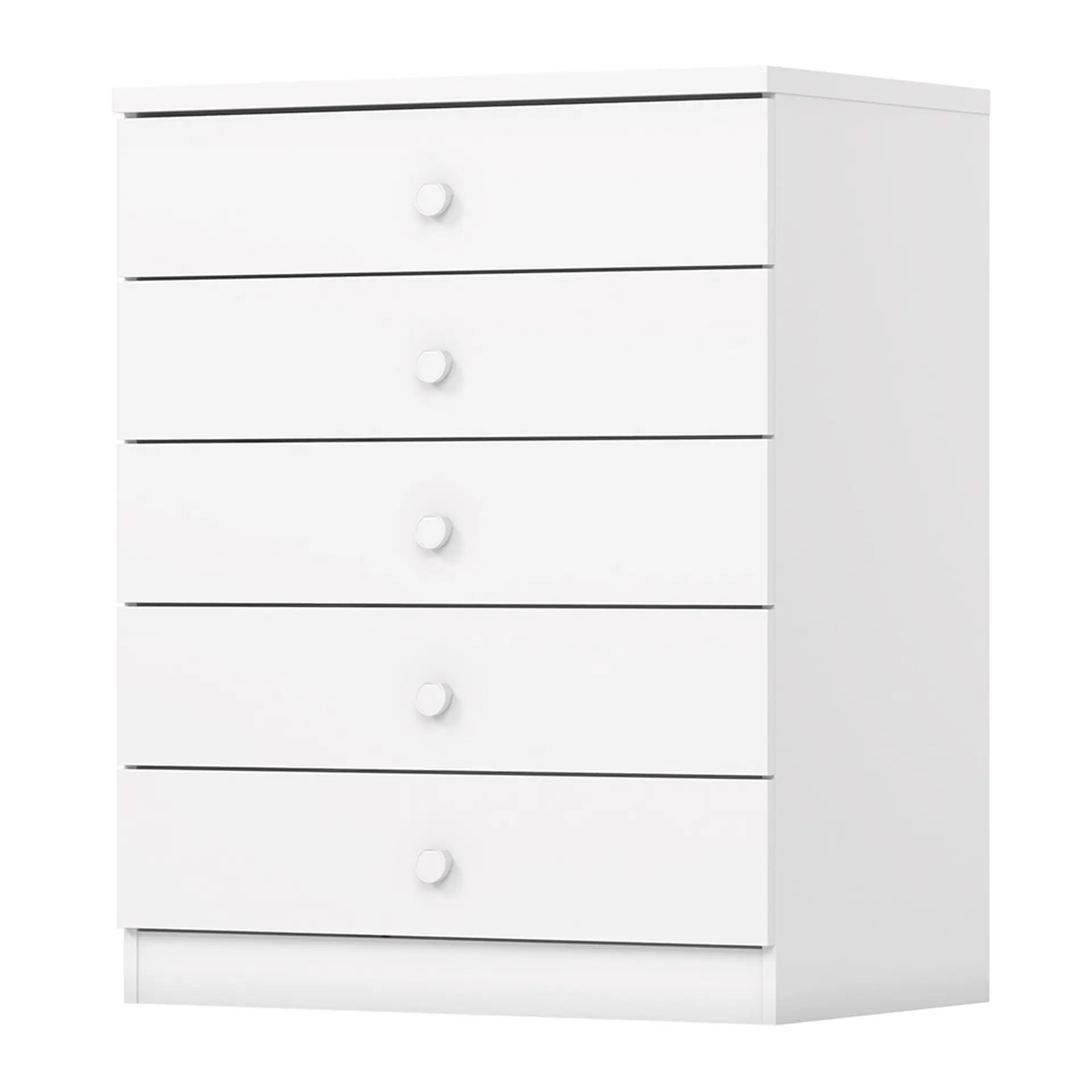 Cômoda Infantil 5 Gavetas MDP com Puxadores ABS Bala de Menta Henn - Branco