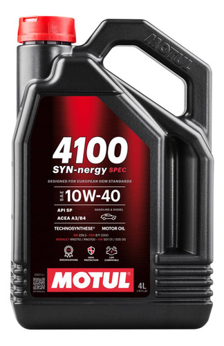 Óleo Para Motor de Carro MOTUL 4100 SYN-NERGY SPEC 10W-40 1L 112891