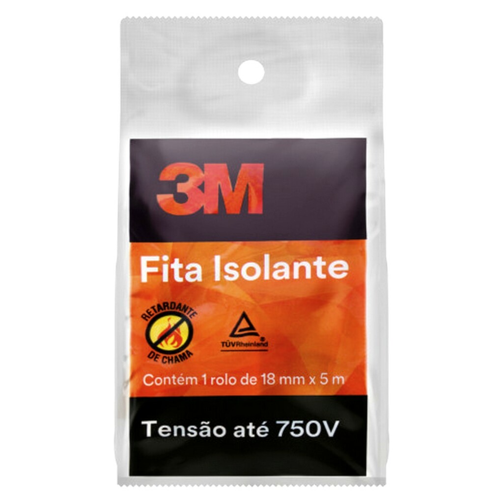Fita Isolante Antichama 3M 5 Metros Preto - Unitário - HB004609994