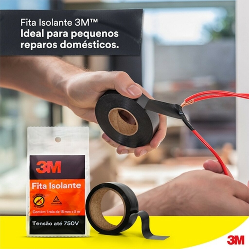Fita Isolante Antichama 3M 5 Metros Preto - Unitário - HB004609994
