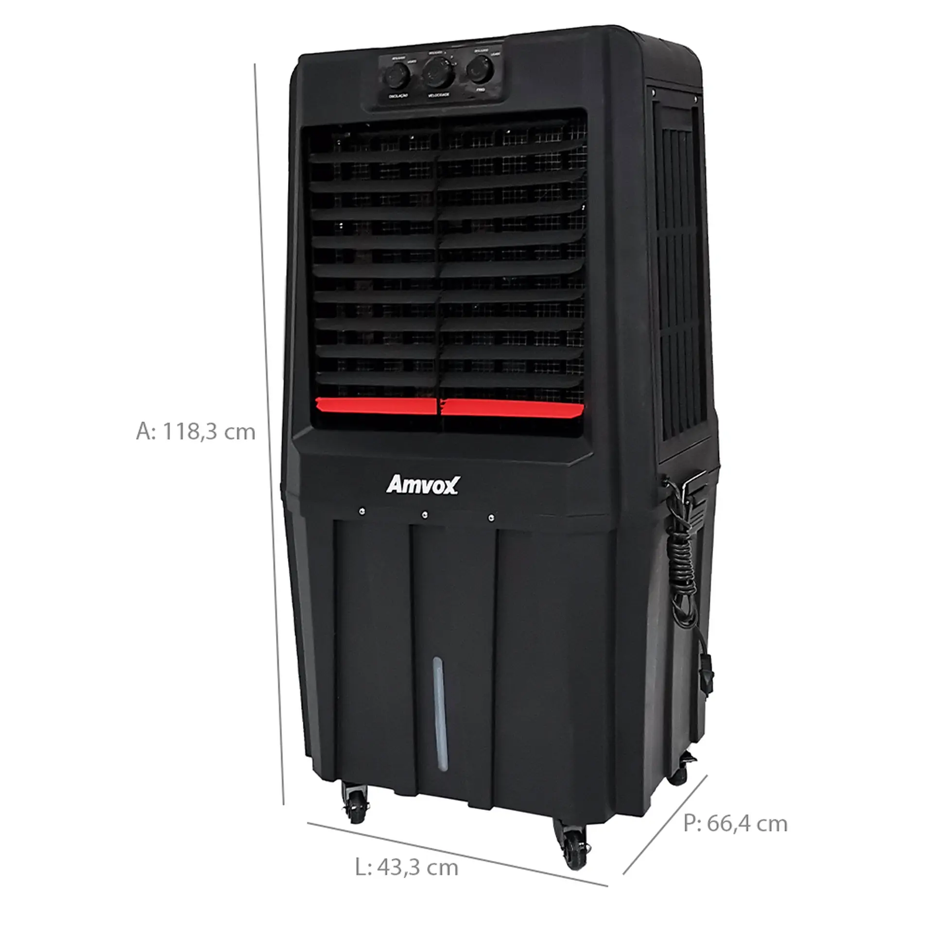 Climatizador de Ar Amvox 90L 3 Velocidades ACL9022 - Preto - 110 Volts