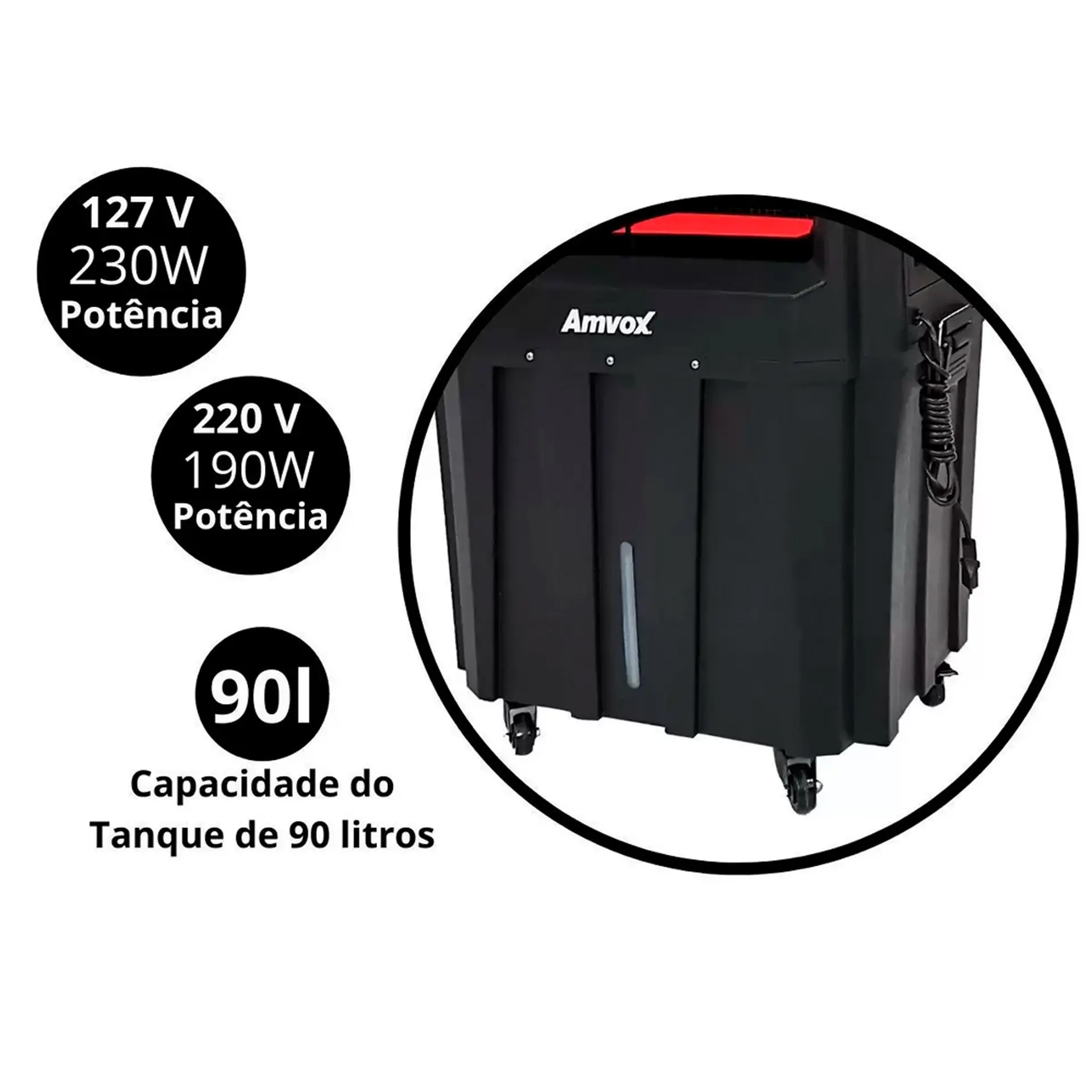 Climatizador de Ar Amvox 90L 3 Velocidades ACL9022 - Preto - 110 Volts